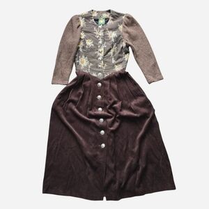 Authentic German Dirndl Dress | Oktoberfest Traditional | Cotton Velvet